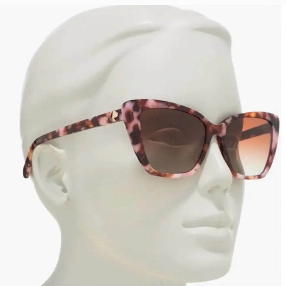 NWT Kate Spade Womens Lucca UV Protection Cat Eye Sunglasses Pink 55mm - Picture 1 of 12